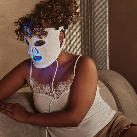 Mască fototerapeutică pentru față Silk'n LED Face Mask 100 FLM100PE1001, autonomie de 130 de minute, 4 moduri, sesiune de 10 minute, design flexibil, alb