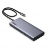 Stație de andocare 8-în-1 UGREEN CM639, PD 100 W, USB-C către 1xUSB-C (PD)/2x USB-C/2x USB-A/2x HDMI/DP, 4K la 60 fps, gri