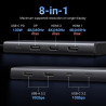 Stație de andocare 8-în-1 UGREEN CM639, PD 100 W, USB-C către 1xUSB-C (PD)/2x USB-C/2x USB-A/2x HDMI/DP, 4K la 60 fps, gri