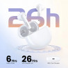 Casti fara fir UGREEN HiTune H5 TWS WS201, 6 ore, Reducere activa a zgomotului (ANC), IPX5, Cpmandă tactila, Bluetooth 5.3, Alb