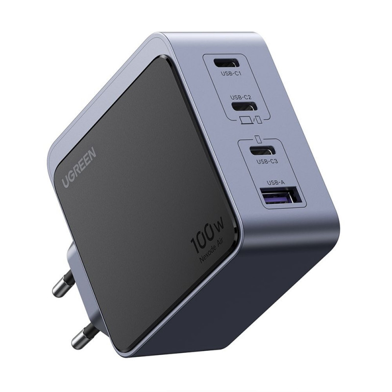 Încărcător UGREEN GaN X565, PD 3.0 100 W, 3xUSB-C/1xUSB-A, tehnologie GaN, ,  Gri