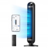 Ventilator de podea Dreo Tower Fan 413S, 35 W, 92 cm, 1961 m³/h, 8 viteze, 4 moduri, oscilație, aplicație mobilă, comenzi vocale, negru