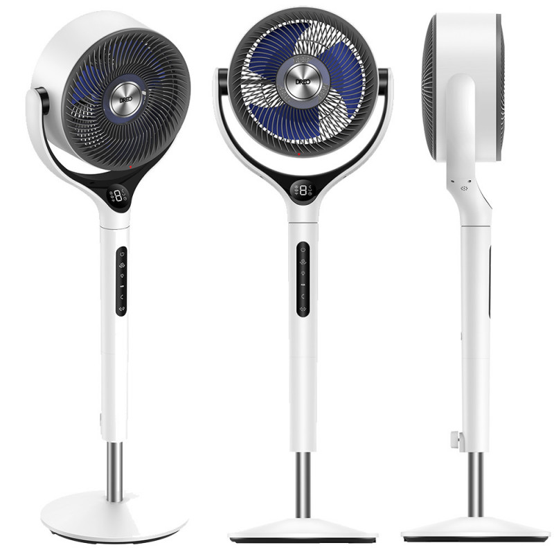 Ventilator Dreo TurboPoly™ Fan 565S, 36 W, 6 moduri, 9 viteze, oscilație 3D 120°, aplicație mobilă, Wi-Fi, RGB, HyperSilent, alb