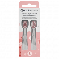 Set 2 capete pentru periutele de dinti electrice pentru copii Nordics, Compatibile cu modelele CA078, CA2610 si CA910, cu peri moi DuPont, Roz