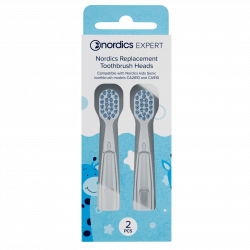 Set 2 capete pentru periutele de dinti electrice pentru copii Nordics, Compatibile cu modelele CA078, CA2610 si CA910, Peri moi DuPont, Albastru