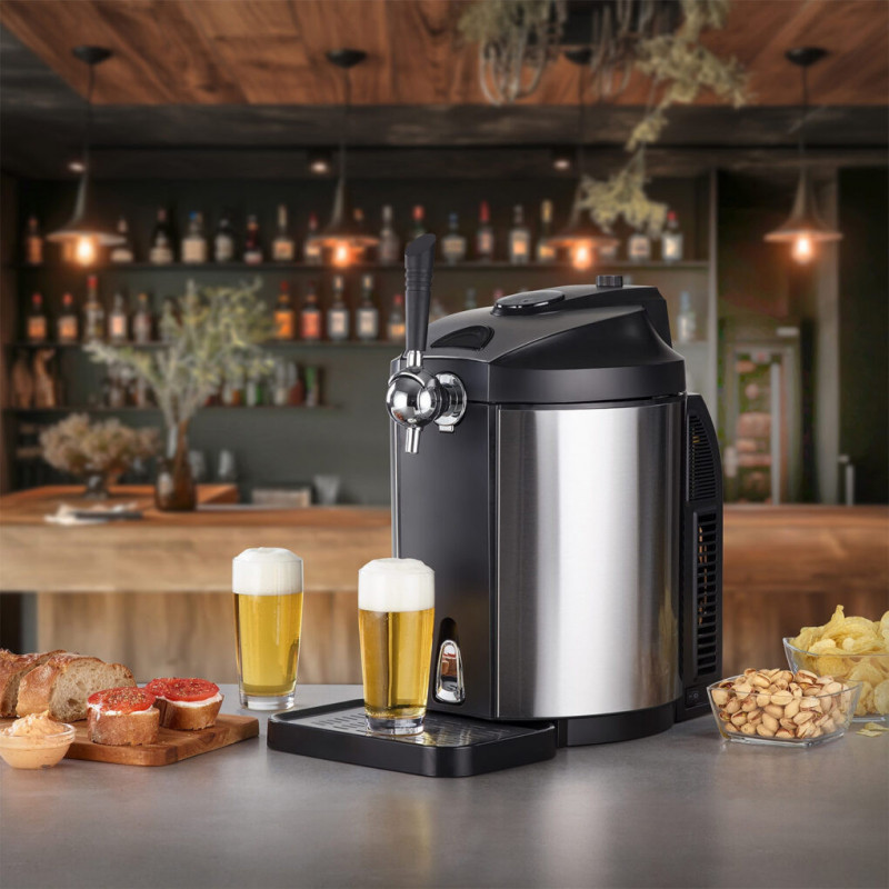 Dozator de bere cu racire CASO BeerMaster, 5 l, Negru/Argintiu