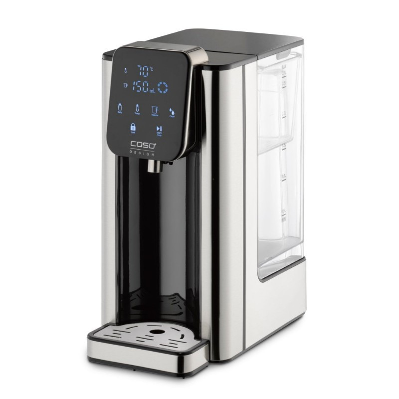 Dozator de apa fierbinte Caso HW 660 1879, 2600 W, 2,7 l, 7 setari de temperatura, 40-100°C, Comanda tactila, Filtru, Negru/Inoxidabil