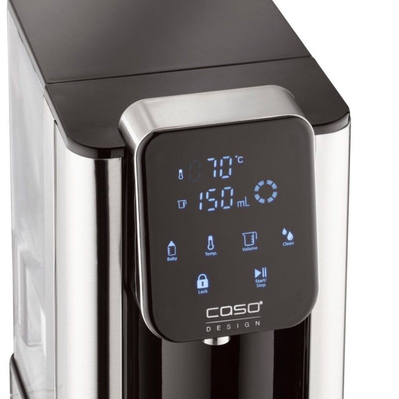 Dozator de apa fierbinte Caso HW 660 1879, 2600 W, 2,7 l, 7 setari de temperatura, 40-100°C, Comanda tactila, Filtru, Negru/Inoxidabil