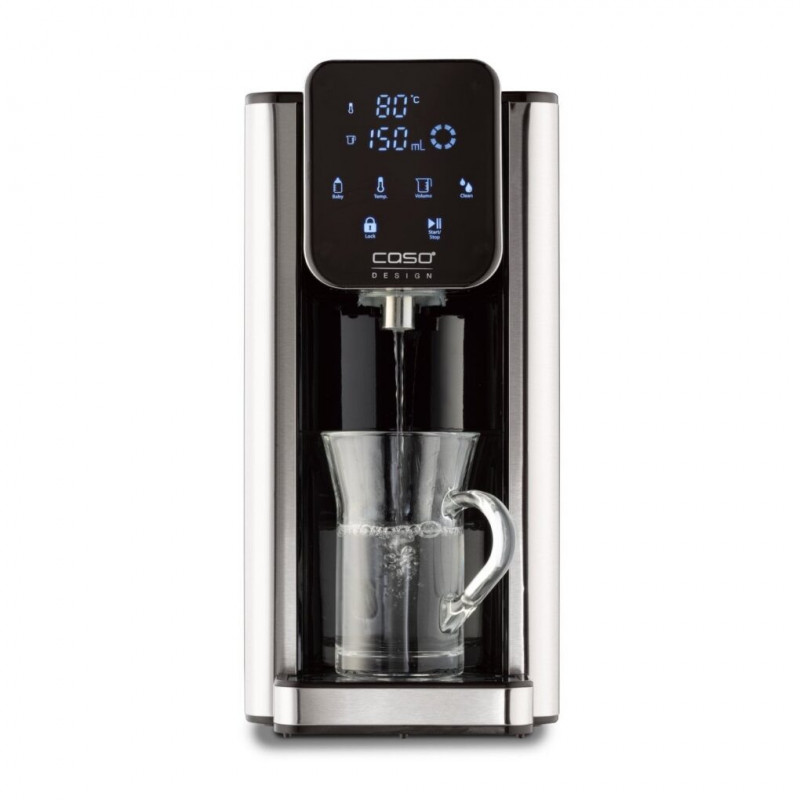 Dozator de apa fierbinte Caso HW 660 1879, 2600 W, 2,7 l, 7 setari de temperatura, 40-100°C, Comanda tactila, Filtru, Negru/Inoxidabil