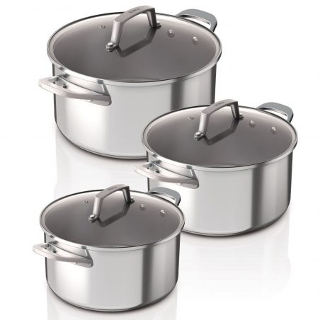 Set de oale Ninja Foodi C63000DE, 6 piese, Otel inoxidabil, Potrivite cuptor pana la 260°C, Fara PFOA si cadmiu, fund gros, Inductie, Inox