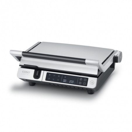Grătar electric 3 în 1 Caso Germany SteakMaster Pro, 2000 W, 34 x 24 cm, 80-240 °C, acoperire ceramică, cronometru, comandă tactilă, inox/negru