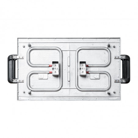 Grătar electric cu plăci mobile Gastroback Advanced Pro 42523, 2300 W, 50 x 30 cm, 90-240 °C, suprafață netedă/striată, antiaderentă, tavă pentru grăsime, negru/inoxidabil