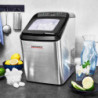 Mașină de gheață Gastroback Bartender Pro 41143, 145 W, 15 kg/24 ore, 2,8 l, 2 dimensiuni, R600a, LED, fără CFC, inox/negru