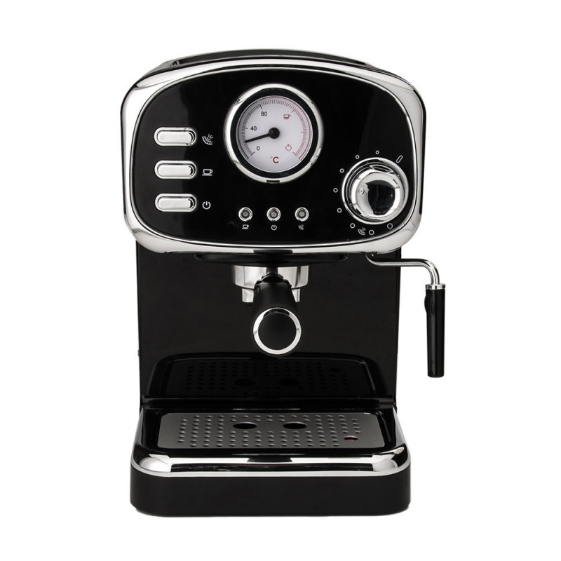 Mașină de espresso de design Gastroback Basic 42615, 1100 W, 15 bari, 1,25 l, încălzitor de cești, piese detașabile, port-filtru, negru