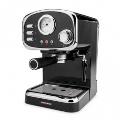 Mașină de espresso de design Gastroback Basic 42615, 1100 W, 15 bari, 1,25 l, încălzitor de cești, piese detașabile, port-filtru, negru