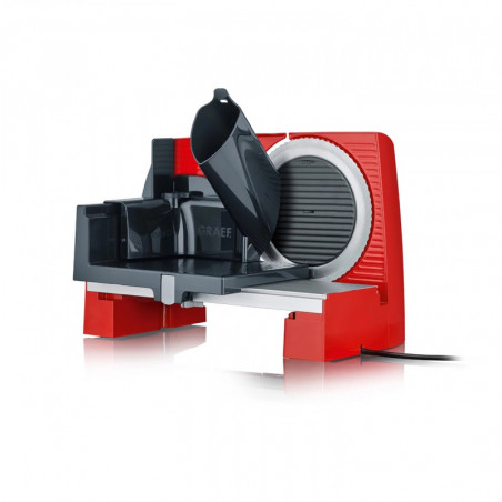 Mașină de tăiat cârnați Graef SKS100, 170 W, lamă de 170 mm, oțel inoxidabil, sistem de blocare pentru copii, roșu