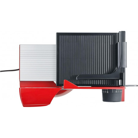 Mașină de tăiat cârnați Graef SKS100, 170 W, lamă de 170 mm, oțel inoxidabil, sistem de blocare pentru copii, roșu