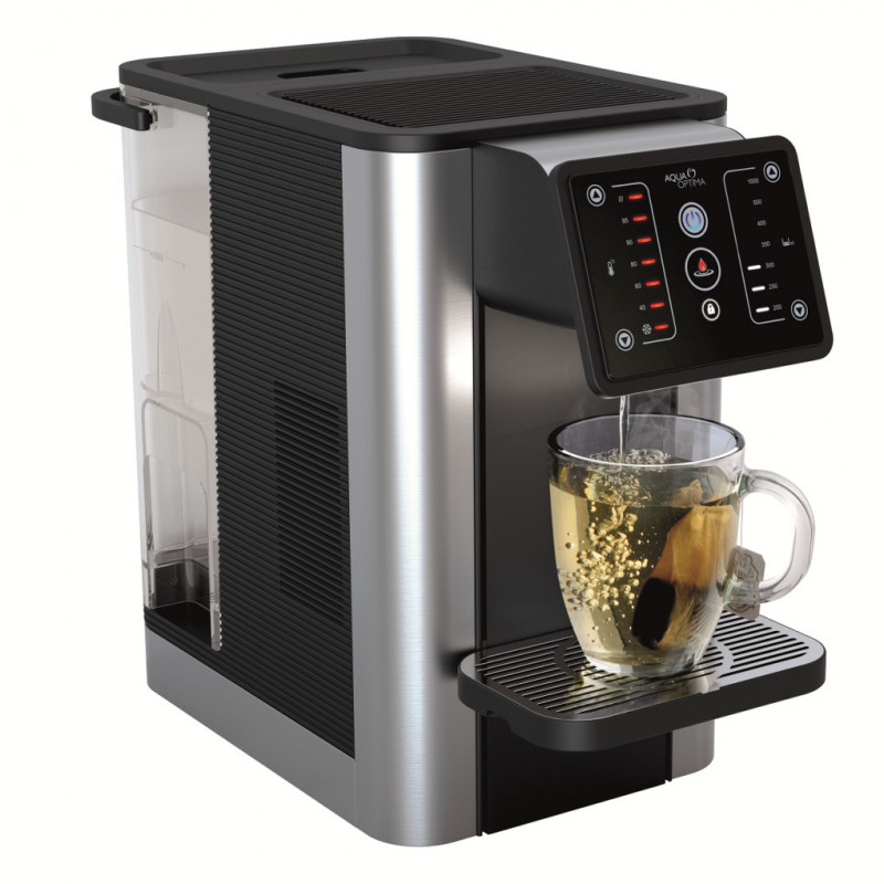 Dispenser de apă caldă și rece Aqua Optima Aurora AUR001, filtru Evolve+, negru/inoxidabil