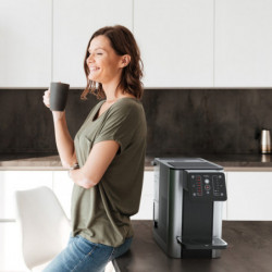 Dispenser de apă caldă și rece Aqua Optima Aurora AUR001, filtru Evolve+, negru/inoxidabil