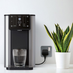Dispenser de apă caldă și rece Aqua Optima Aurora AUR001, filtru Evolve+, negru/inoxidabil