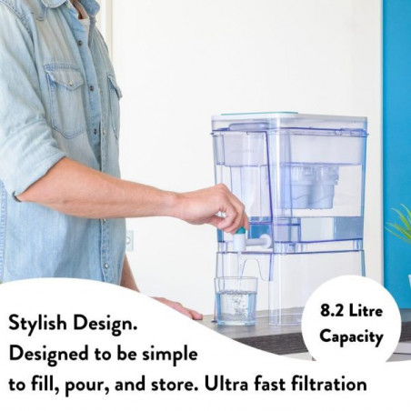 Dispenser de apă filtrată Aqua Optima Perfect Pour WD1003, 8,2 l, filtrare în 5 etape, fără BPA, Evolve+, alb/transparent