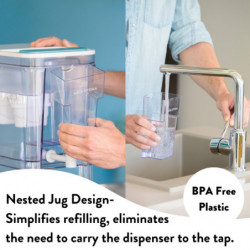 Dispenser de apă filtrată Aqua Optima Perfect Pour WD1003, 8,2 l, filtrare în 5 etape, fără BPA, Evolve+, alb/transparent