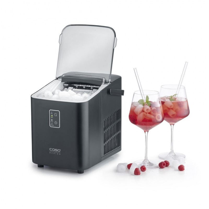 Mașină de gheață Caso IceChef Compact 3401, 120 W, 1 l, 12 kg/24 ore, 2 dimensiuni, Autocurățare, Cu compresor, Negru mat