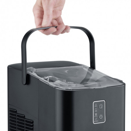 Mașină de gheață Caso IceChef Compact 3401, 120 W, 1 l, 12 kg/24 ore, 2 dimensiuni, Autocurățare, Cu compresor, Negru mat