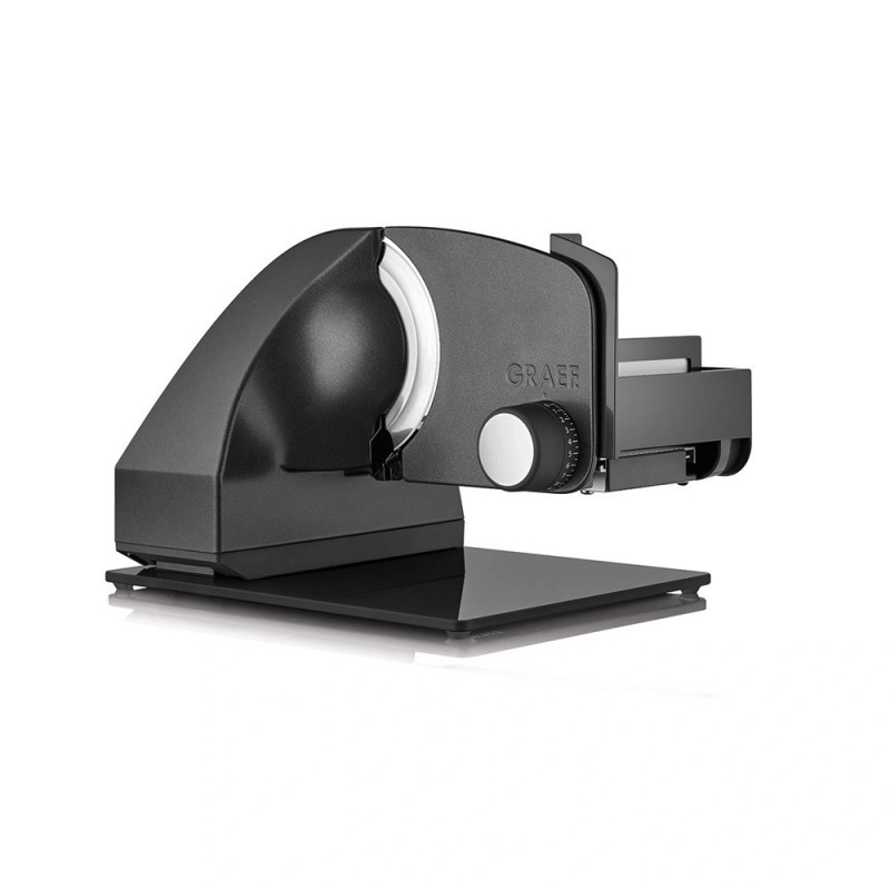 Mașină de tăiat cârnați Graef Master M95, 170 W, 0-20 mm, lamă de 170 mm, oțel inoxidabil, accesoriu combinat, negru