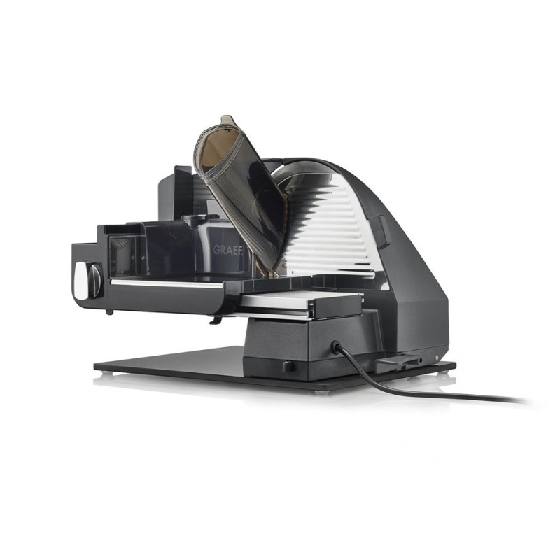 Mașină de tăiat cârnați Graef Master M95, 170 W, 0-20 mm, lamă de 170 mm, oțel inoxidabil, accesoriu combinat, negru
