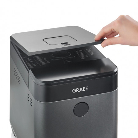 Mașină de pâine Graef BA806, 520 W, 500–750 g, 36 de programe, strat antiaderent, 3 niveluri de rumenire, temporizator cu pornire întârziată, negru