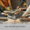 Grătar pentru raclette CASO Design Raclette AirClean, 1500 W, plăci ceramice, sistem pentru reducerea mirosurilor și a fumului, filtru, oțel inoxidabil
