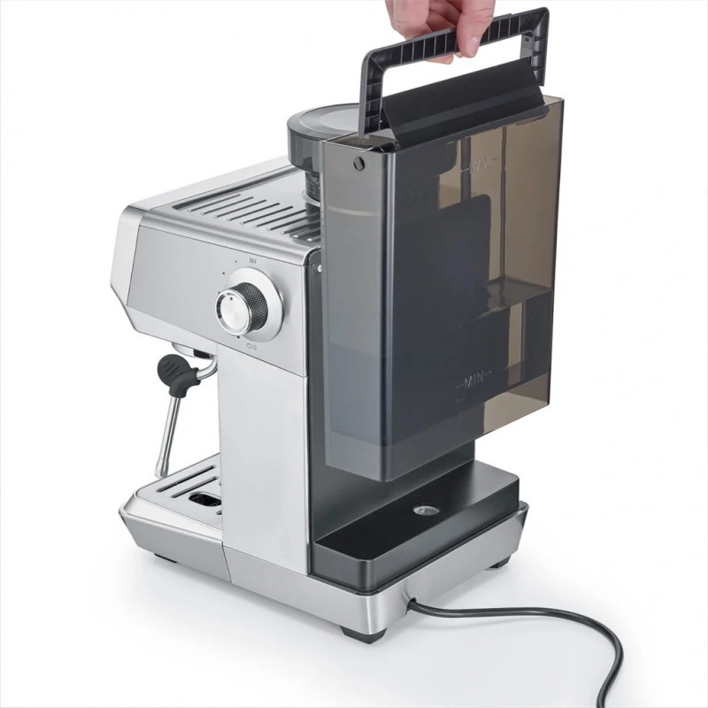 Mașină de espresso Caso EspressoGourmet&Grind, 1500 W, 20 bari, 1,8 l, Ulka, preinfuzie, Cold Brew, comandă tactilă, râșniță, portafiltru, oțel inoxidabil