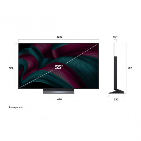 Smart televizor LG OLED55C51LA, 4K Ultra HD 3840 x 2160, 55", Clasa G, OLED, Dolby Vision, AI Upscaling, webOS, Negru