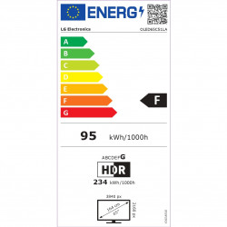 Smart televizor LG OLED65C51LA, 4K Ultra HD 3840 x 2160, 65", Clasa F, OLED, Dolby Vision, AI Upscaling, webOS, Negru