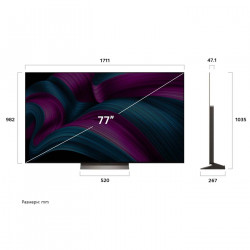 Smart televizor LG OLED77C51LA, 4K Ultra HD 3840 x 2160, 77", Clasa F, OLED, Dolby Vision, AI Upscaling, webOS, Negru