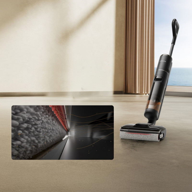Aspirator vertical și mop Dreame H12 Pro FlexReach HHR44A, 400 W, 18 000 Pa, 50 min, 4 moduri, Spălare la 90 °C, Autocurățare și autosuscare, Ecran LED, Negru