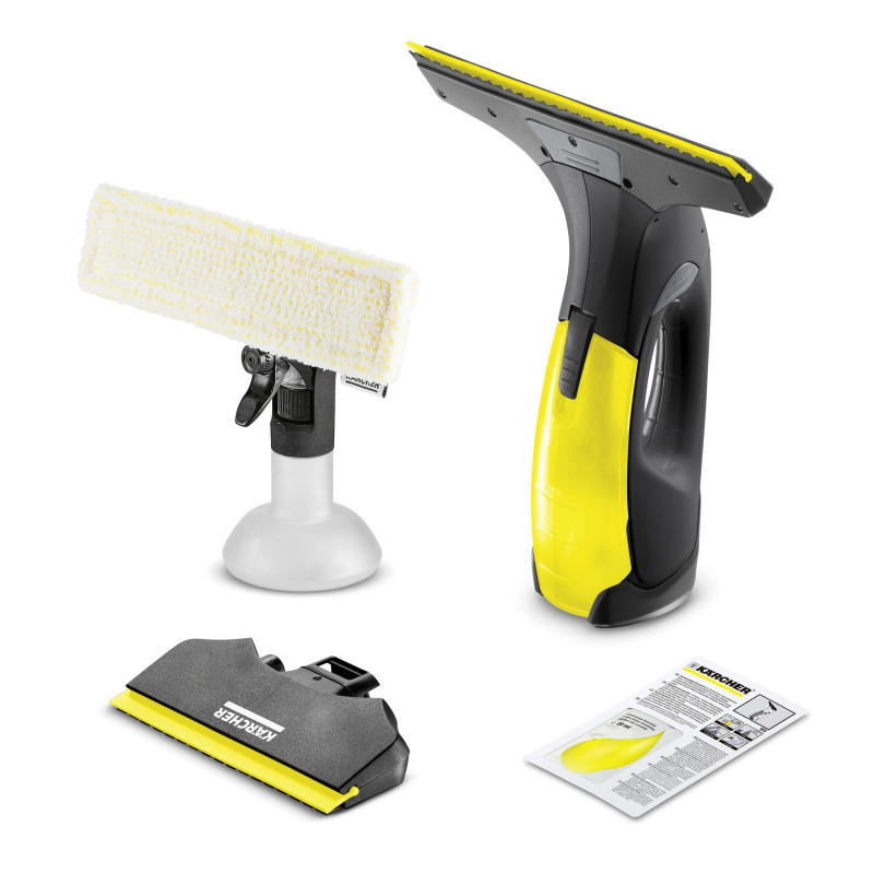 Aparat de curățat geamuri Karcher WV 2 PREMIUM, 100 ml, autonomie de 35 min, până la 105 m², indicator LED, negru/galben