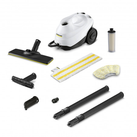 Aparat de curățat cu abur Karcher SC 3 EasyFix, 1900 W, 1 l, 3,5 bari, 75 m², Încălzire în 30 de secunde, Protecție împotriva accesului copiilor, Alb/Negru