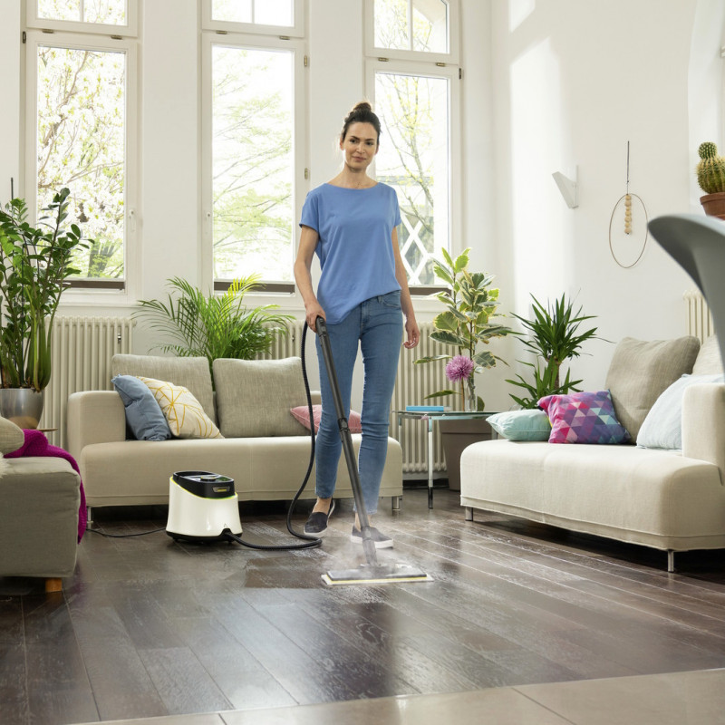 Aparat de curățat cu abur Karcher SC 3 Deluxe, 1900 W, 1 l, 3,5 bari, 75 m², Încălzire în 30 de secunde, indicator LED, Alb/Negru