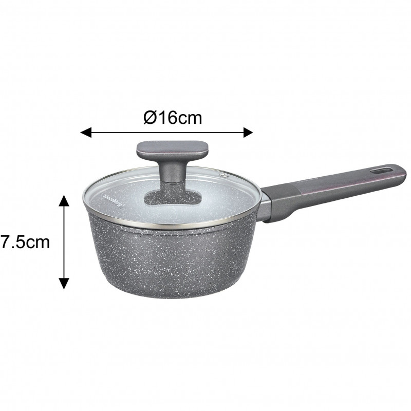 Se oale si tigai Klausberg KB 7832, 12 piese, Acoperire marmura, Inductie, Gri