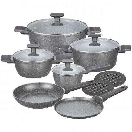 Se oale si tigai Klausberg KB 7832, 12 piese, Acoperire marmura, Inductie, Gri