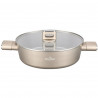 Cratita cu capac Swiss Haus SH-SCLC28CH, 28 x 8,5 cm, 4,4 L, Acoperire ceramica Sapphire, Fara PTFE/PFAS/PFOA, Inductie, Sampanie