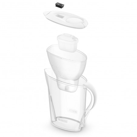 Cană de filtrare a apei Brita Marella Cool Memo, 2,4 l, indicator electronic Memo, filtru Maxtra Pro, fără BPA, alb