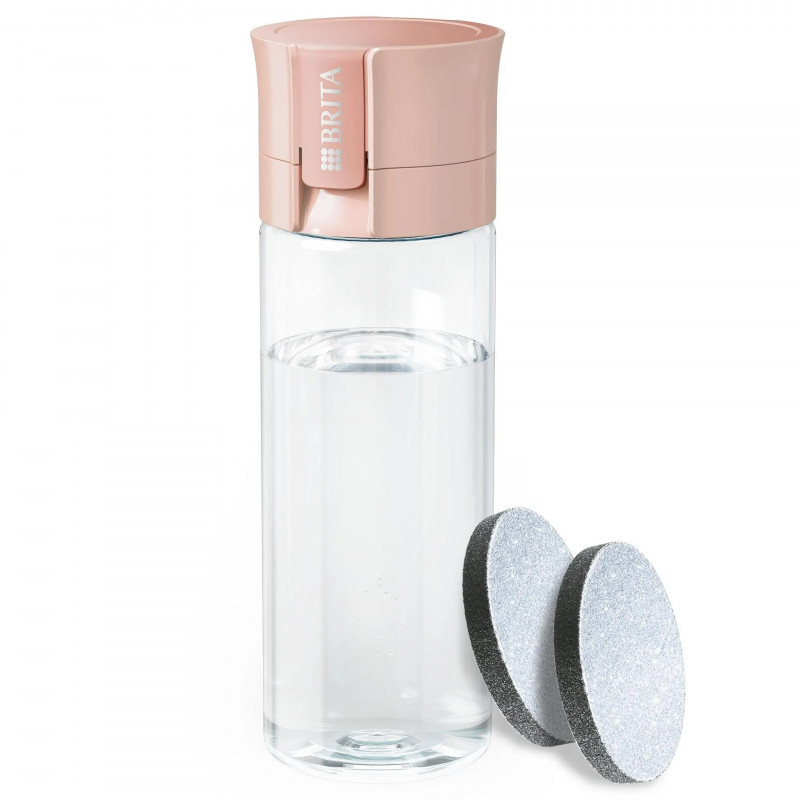 Sticlă filtrantă pentru apă Brita Fill & Go Vital, 600 ml, filtre MicroDisc, fără BPA, roz