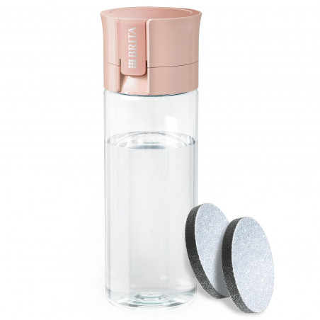 Sticlă filtrantă pentru apă Brita Fill & Go Vital, 600 ml, filtre MicroDisc, fără BPA, roz