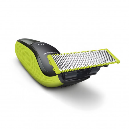 Aparat de tuns Philips OneBlade QP2724/23, lamă rotativă la 360 de grade, tehnologie OneBlade, autonomie de 45 de minute, negru/galben