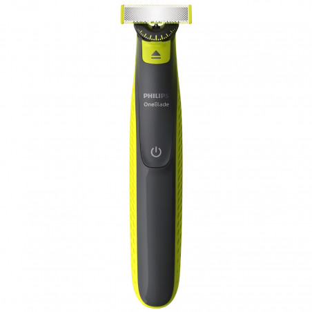 Aparat de tuns Philips OneBlade QP2724/23, lamă rotativă la 360 de grade, tehnologie OneBlade, autonomie de 45 de minute, negru/galben