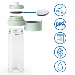 Sticlă filtrantă pentru apă Brita Fill & Go Vital, 600 ml, filtre MicroDisc, fără BPA, verde deschis
