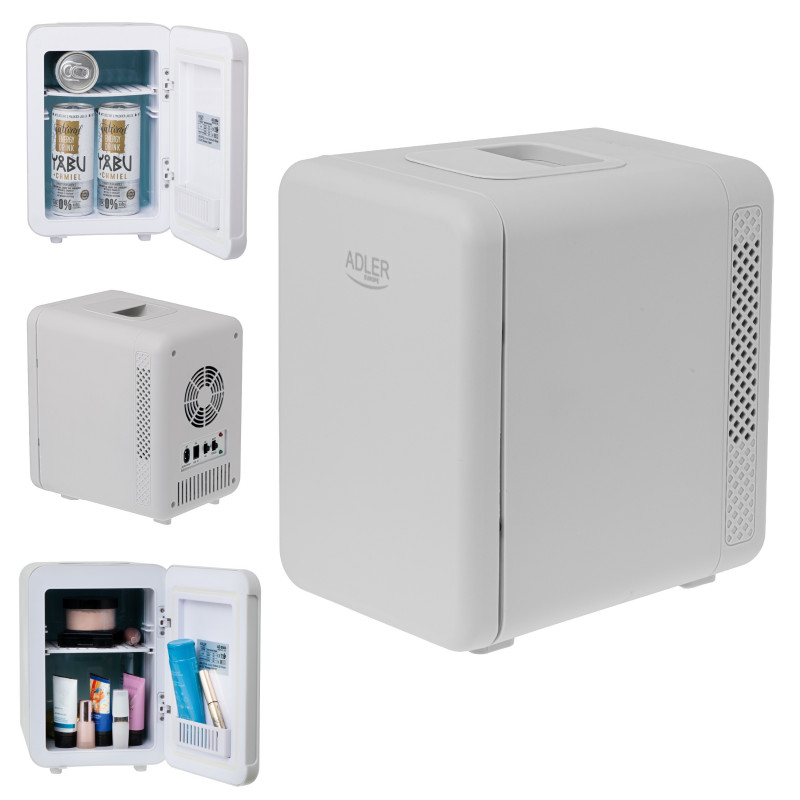 Mini-frigider Adler AD 8084, 42 W, 4 l, Peltier, Racire/Incalzire, Casa sau automobil, Raft mobil, Gri